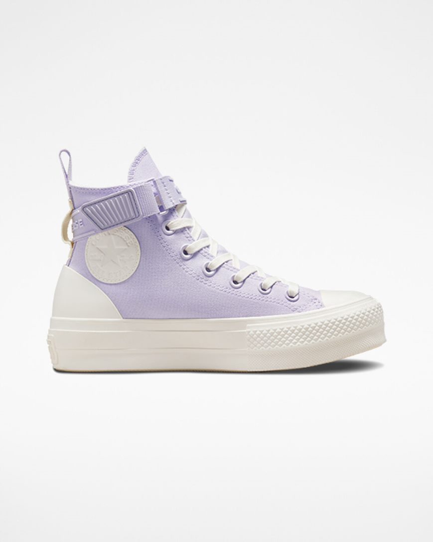 Women\'s Converse Chuck Taylor All Star Lift Utility Strap High Top Platform Shoes Purple / Purple | AU E0965F